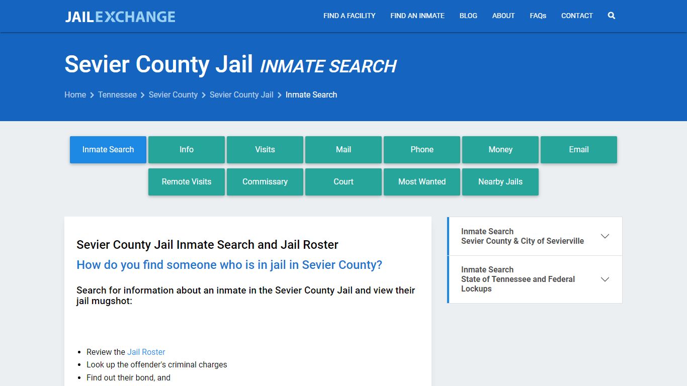Inmate Search: Roster & Mugshots - Sevier County Jail, TN - Jail Exchange